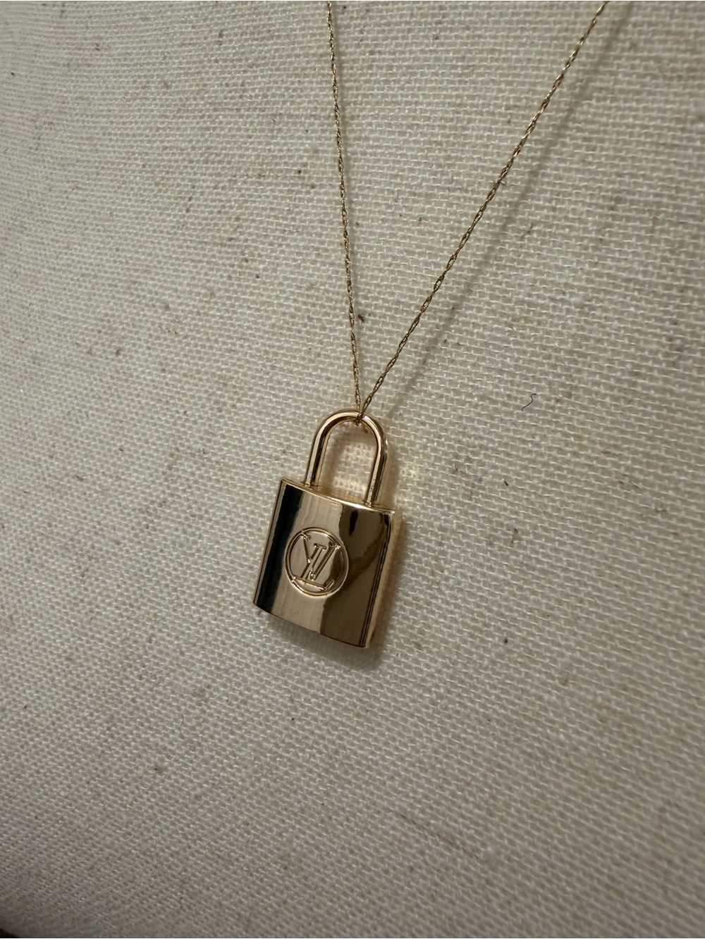 Gold-Plated Designer LV Logo Padlock Pendant